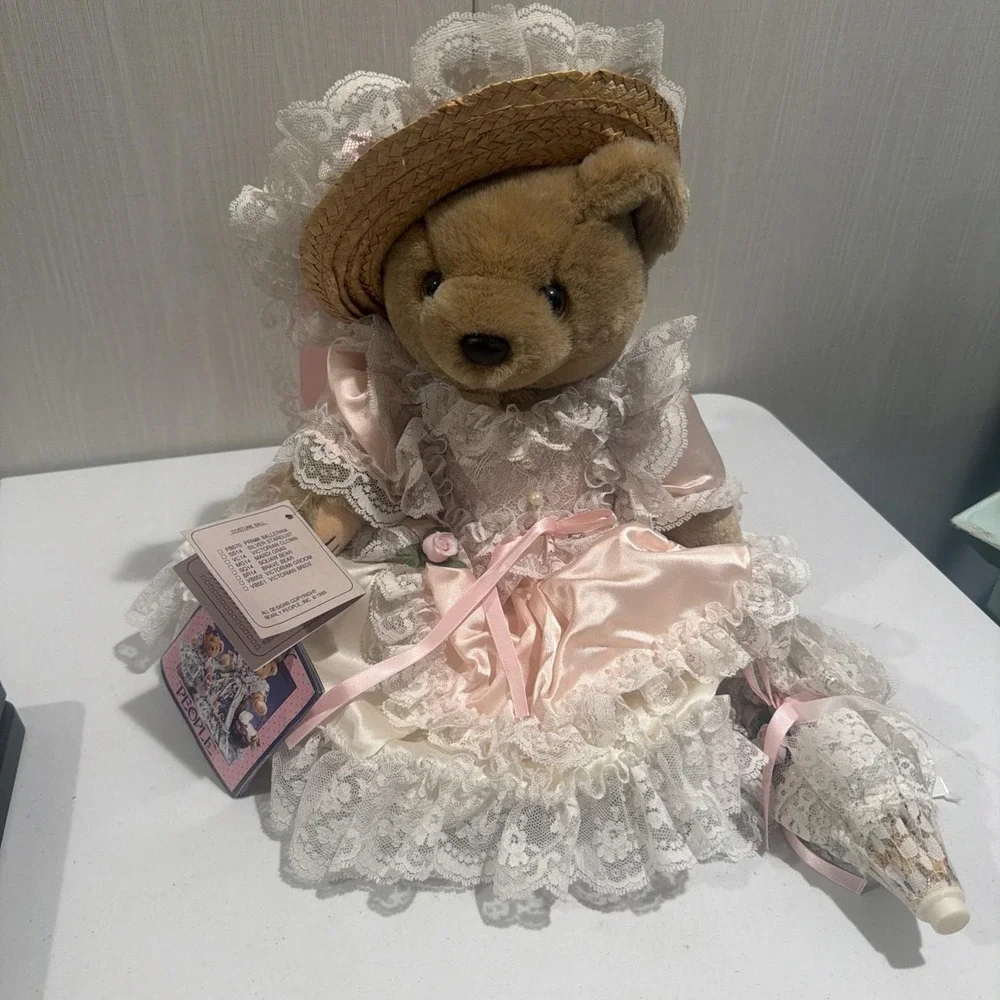 Vtg 1993 HTF Bearly People SpringMaid Victorian Elegance Jointed Bear Orig Tags